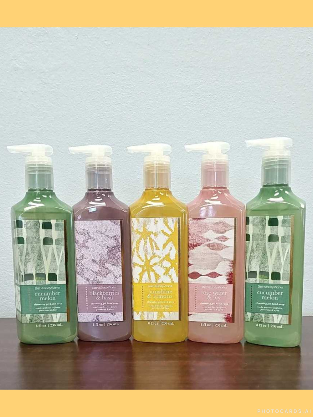 Bath & Body Works 5 Piece Cleansing Gel Hand Soap Set - Just Plain Fresh
